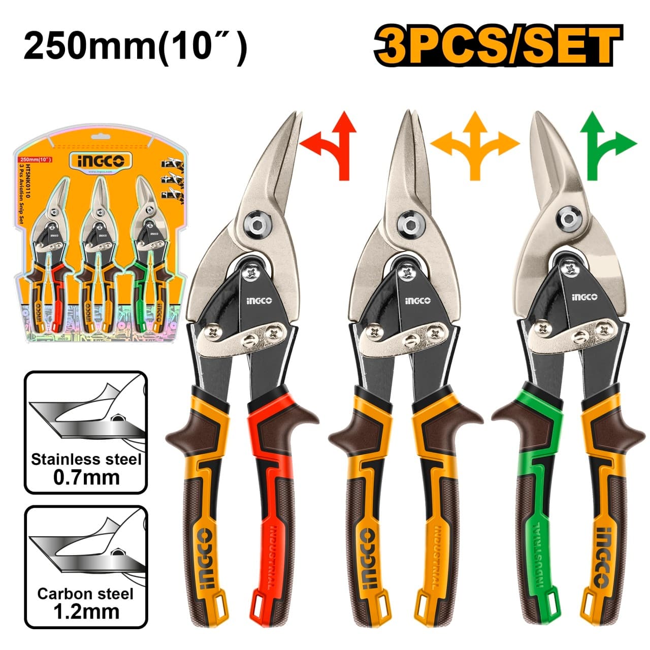 Set Foarfeci Tabla 3pcs INGCO HTSNK0110