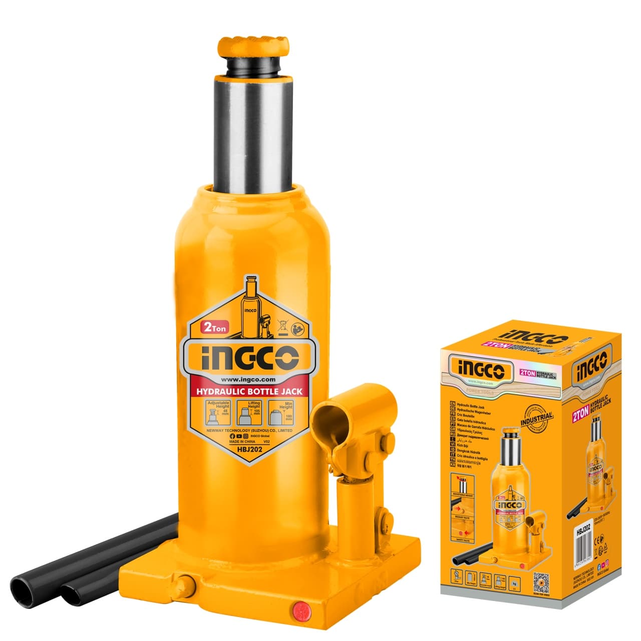 Cric Hidraulic 2T, 333 mm, Ingco HBJ202