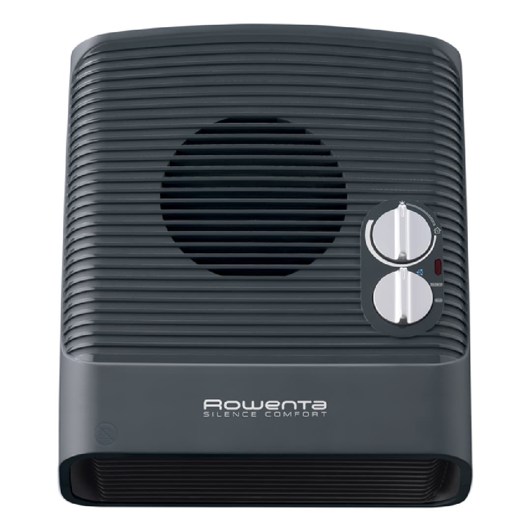 Aeroterma Rowenta SO5115  2400 W  2 trepte de putere  Functie Silence  Treapta de aer rece  Termostat mecanic  Negru