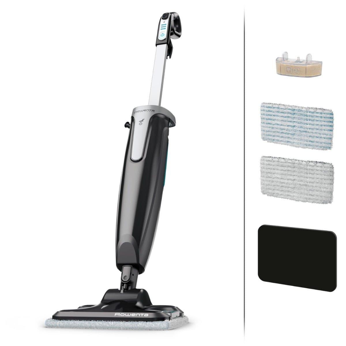 Mop cu abur Rowenta Steam Power RY6555WH  1200W  0.6L  filtru anticalcar  3 setari de reglaj al aburului  Negru/Albastru