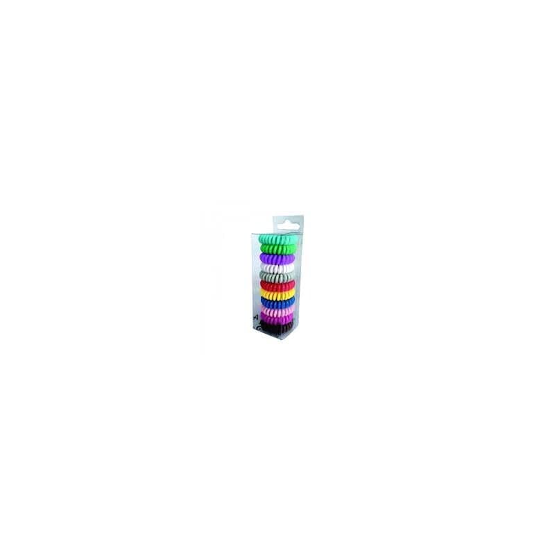 A&A Haargummi bunt 3,8 cm Telefonkabel 11er