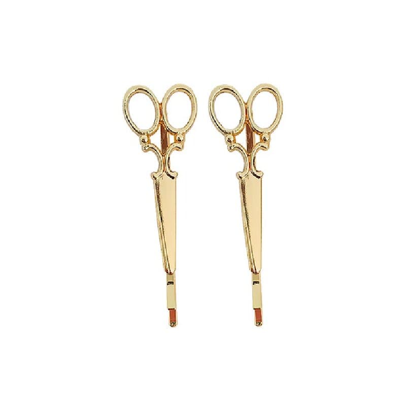 A&A Haarklemmen Schere gold 2er Pack Metall-Look