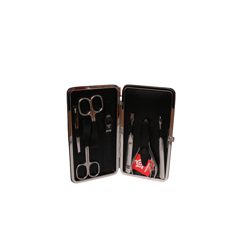 Pfeilring Manicure-Etui 7-teilig sz Rahmen, Rindleder, Nickel-Füllung