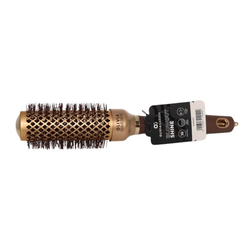 Olivia Garden Expert Blowout Shine Gewellte Borsten Gold&Braun 35 mm