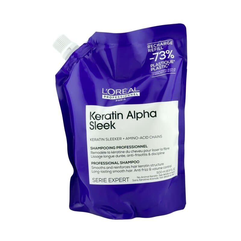 L'Oréal Serie Expert Keratin Alpha Sleek Shampoo Refill 500 ml