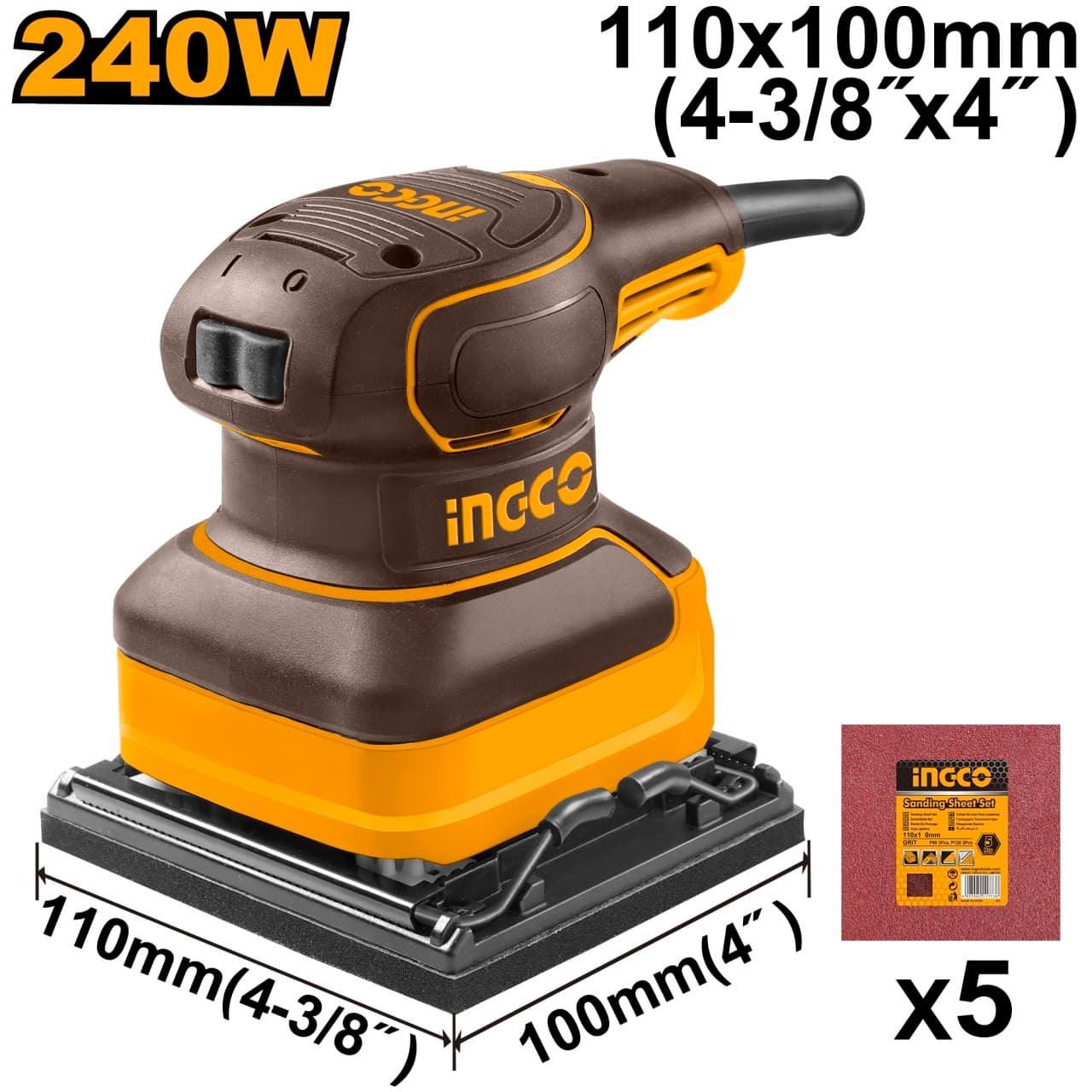 Slefuitor Electric Orbital 240W 14000rpm Talpa 110x100mm PS2416 – slefuitor compact pentru lemn metal si finisaje precise