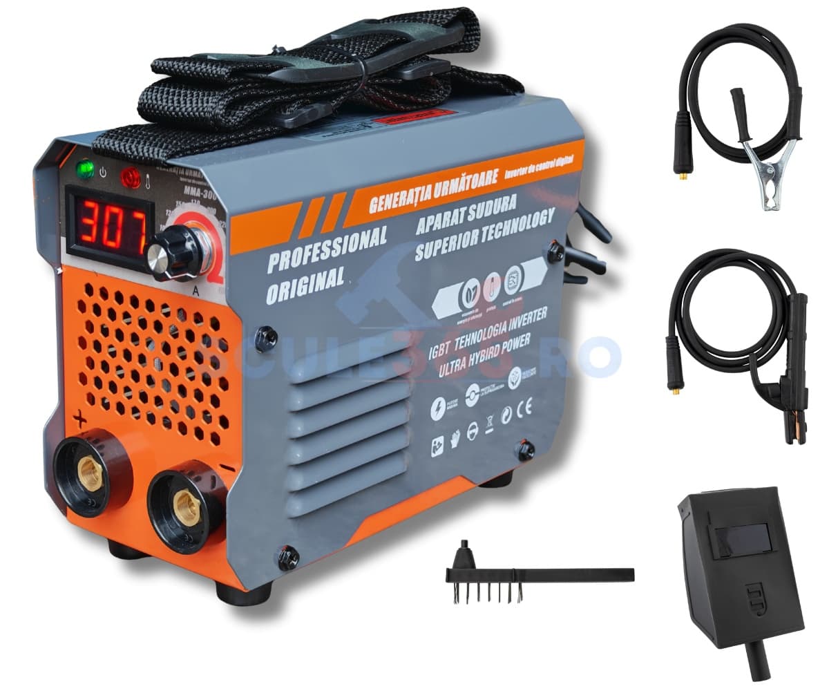 Aparat de sudura invertor URAL MMA 300 Next Generation CMP0744, 300A, 220V, electrozi 1.6-4mm, reglaj 20-300A, IP21S, cablu 300cm, 3kg, racire fortata, semi-profesional