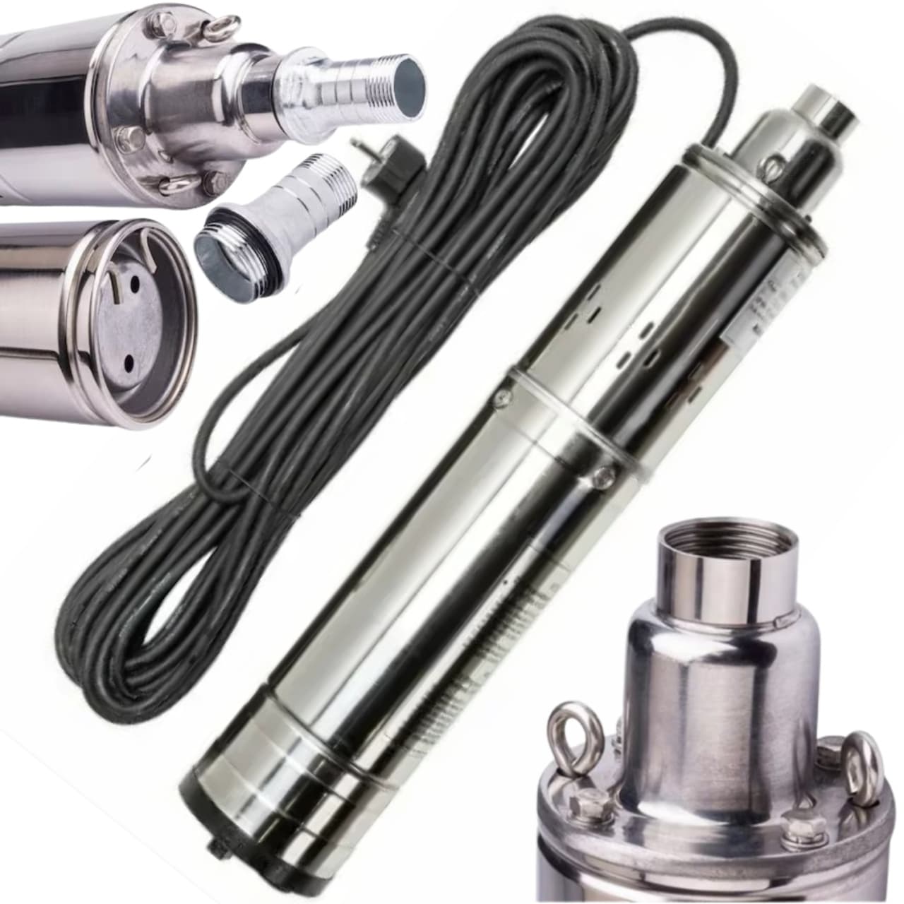 *RACIRE ULEI* Pompa Apa Submersibila 1500W, CABLU 20M, 3000l/h, QGD Tip Tun cu Turbine, *RACIRE CU ULEI* Fara Plutitor Campion CMP1327