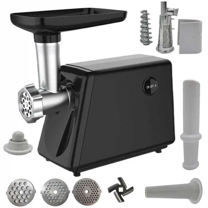 MASINA de tocat carne 3500w electrica PROFESIONALA , 4 IN 1, adaptor rosii, carnati, chiftele NEGRU LUCIOS CAMPION CMP1671