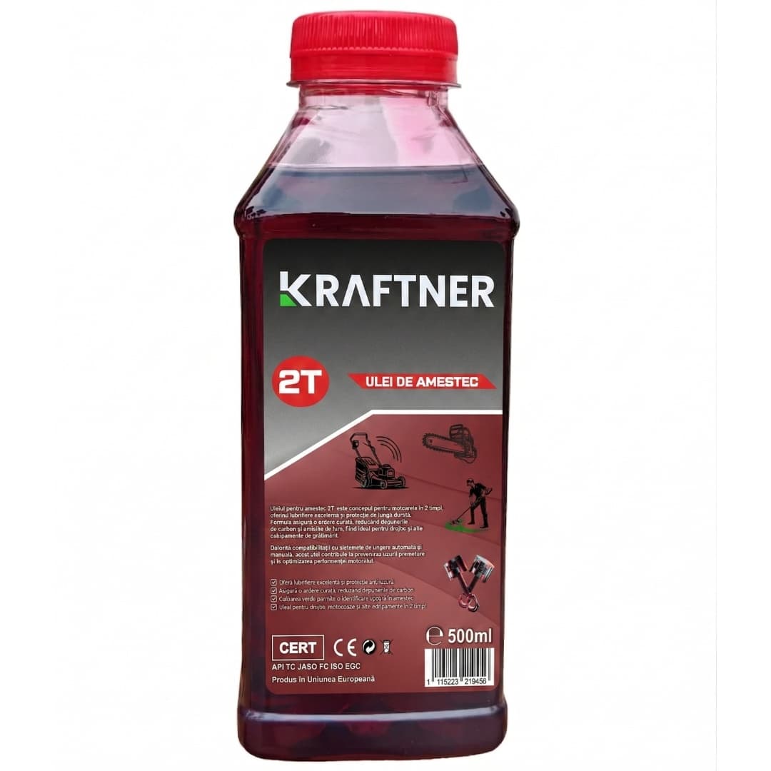Ulei Amestec 2T timpi ROSU, 500ml, ORIGINAL KRAFTNER *produs in europa*