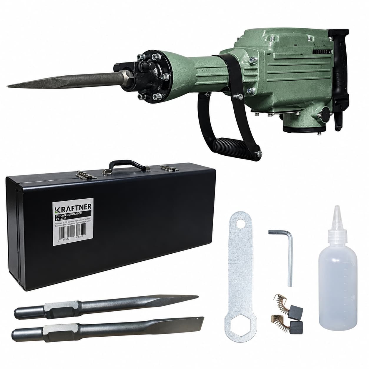 Ciocan Demolator picamer 3000w, 60j, 1800rpm, 16kg, sds-hex 65mm, maner anti-vibratii KRAFTNER KF-4721
