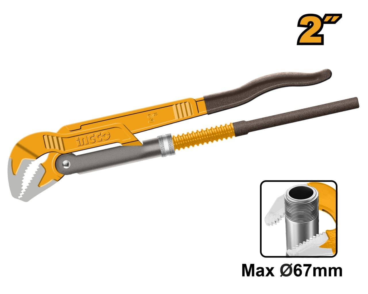 Mops 2 45 Grade INGCO HPW04023 – Cheie Tip Papagal Profesionala pentru Instalatii si Aplicatii Tehnice