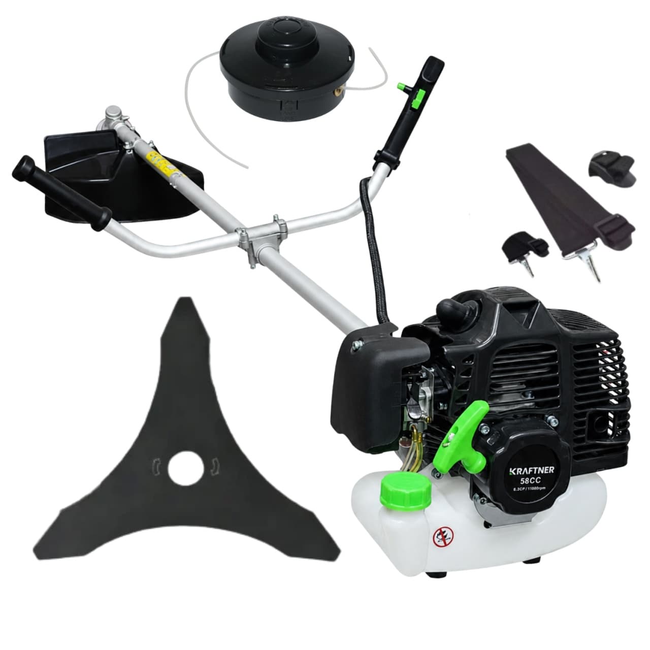 Motocoasa pe benzina 8.3cp, 11.000rpm, 58cc, accesorii incluse, KRAFTNER KF-2408