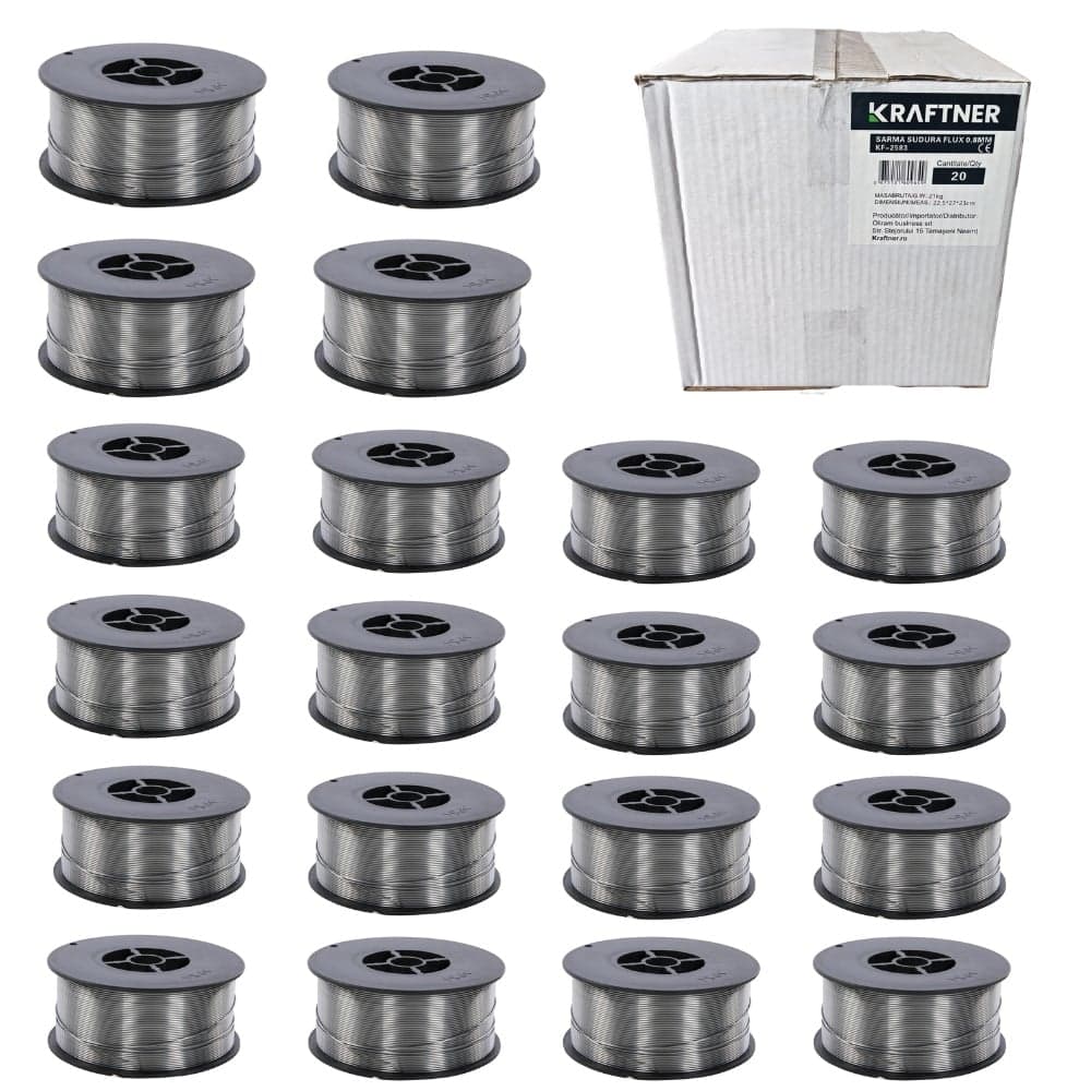 x20 buc SET Sarma de sudura FLUX 1.0mm, 1kg, MIG-MAG, cu sau fara gaz, KRAFTNER KF-7358-x20