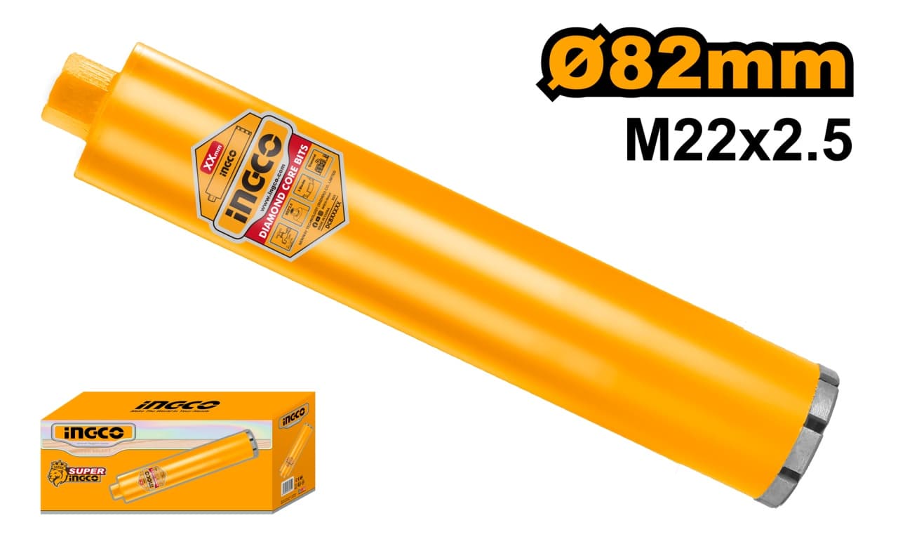 Carota Diamantata Segmentata 132x450 mm, Filet M22x2.5, Segmente Sudate Laser, pentru Beton si Beton Armat, Cod DCB581328