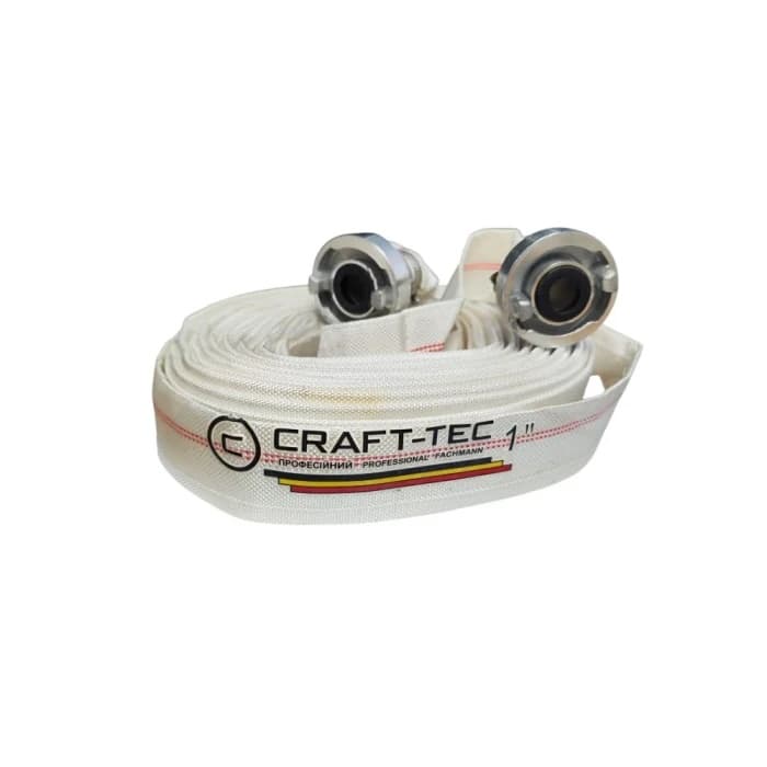 FURTUN POMPIER / FURTUN REFULARE APA CU CUPLE 1'' 20M 8 BARI, ALB, PENTRU MOTOPOMPA SI IRIGATII, CRAFT-TEC MX1209