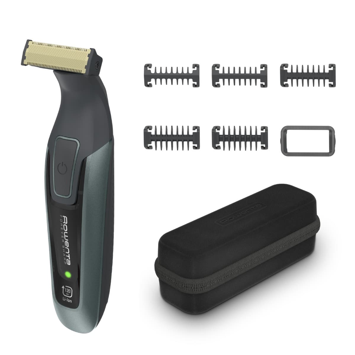 Aparat de tuns barba Rowenta Forever Sharp Comfort TN6044E0 lame din inox utilizare fara fir autonomie de pana la 120 min accesoriu Skin Comfort