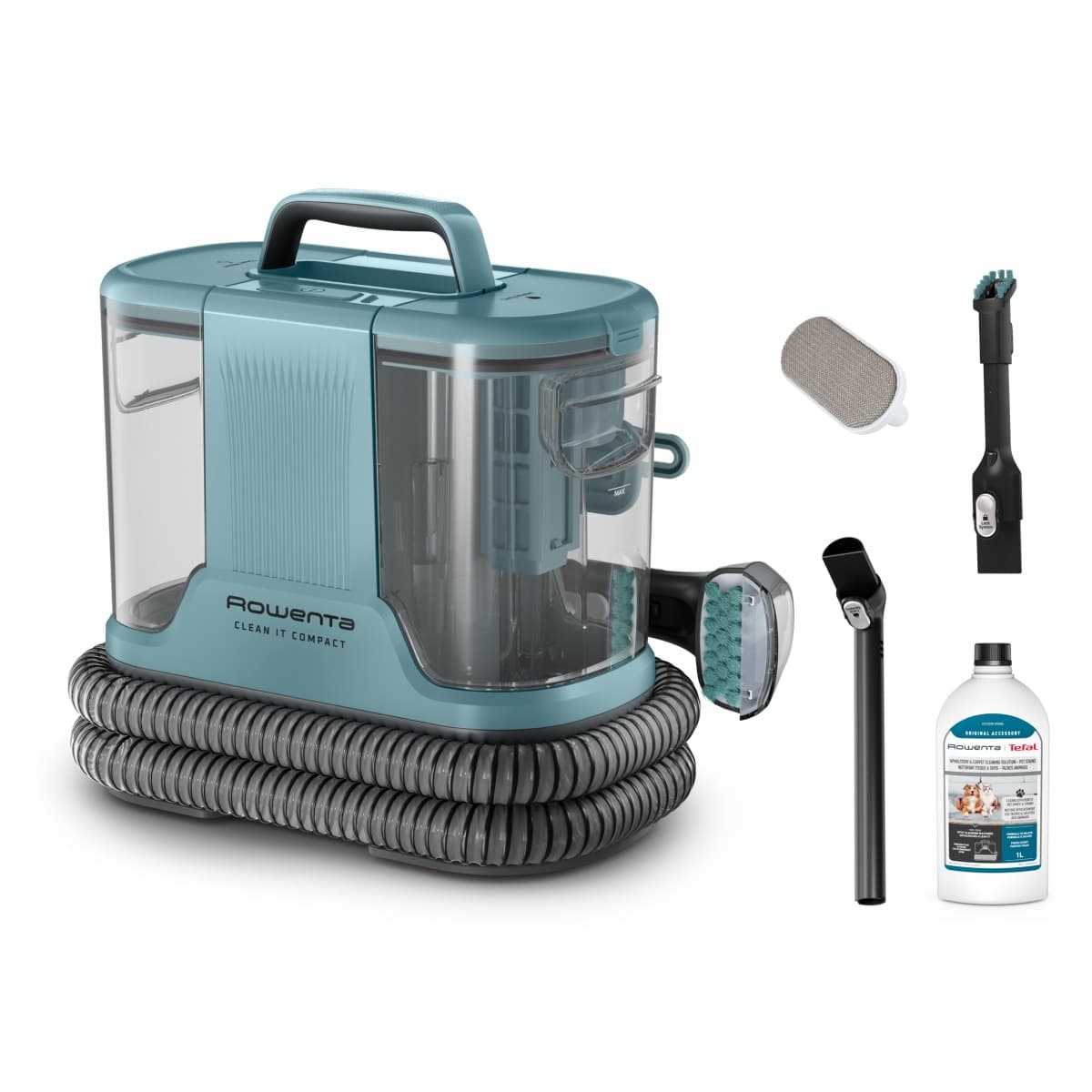 Aspirator cu spalare Rowenta Clean IT Compact IN3021F0 400W rezervor apa & detergent 1.4L rezervor apa murdara 0.85L functie autocuratare accesor