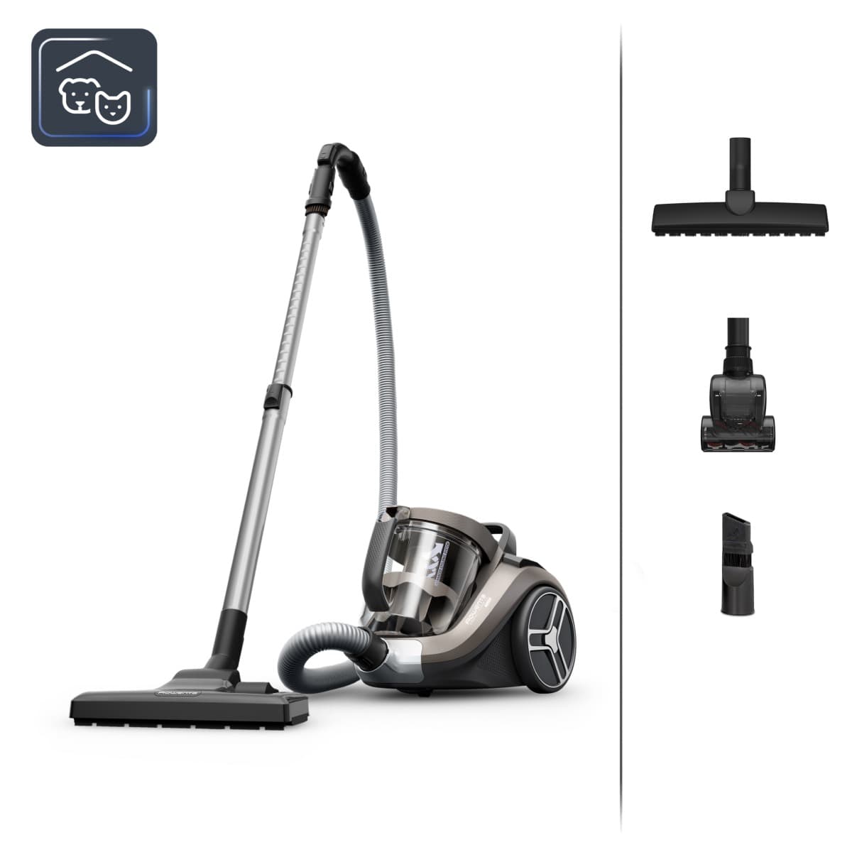 Aspirator fara sac Compact Power XXL RO4B50EA 900 W recipient pentru praf 2.5 L 3 niveluri de filtrare crem
