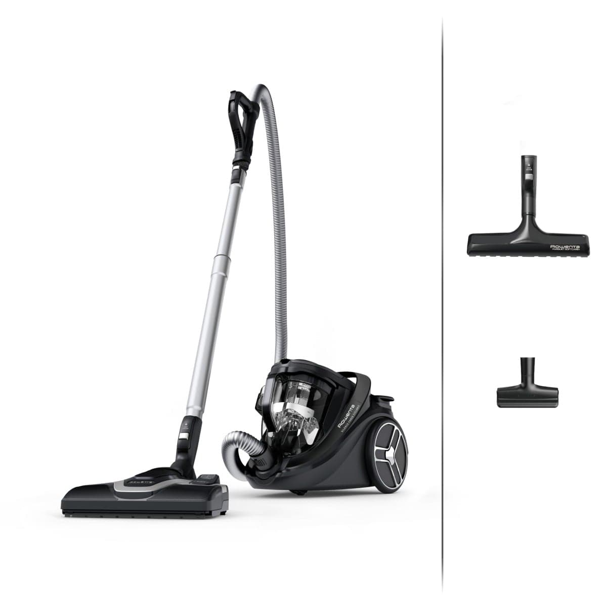 Aspirator fara sac Rowenta Silence Force Cyclonic Effitech® RO7935EA 500 W recipient pentru praf 2.5 L 3 niveluri de filtrare negru