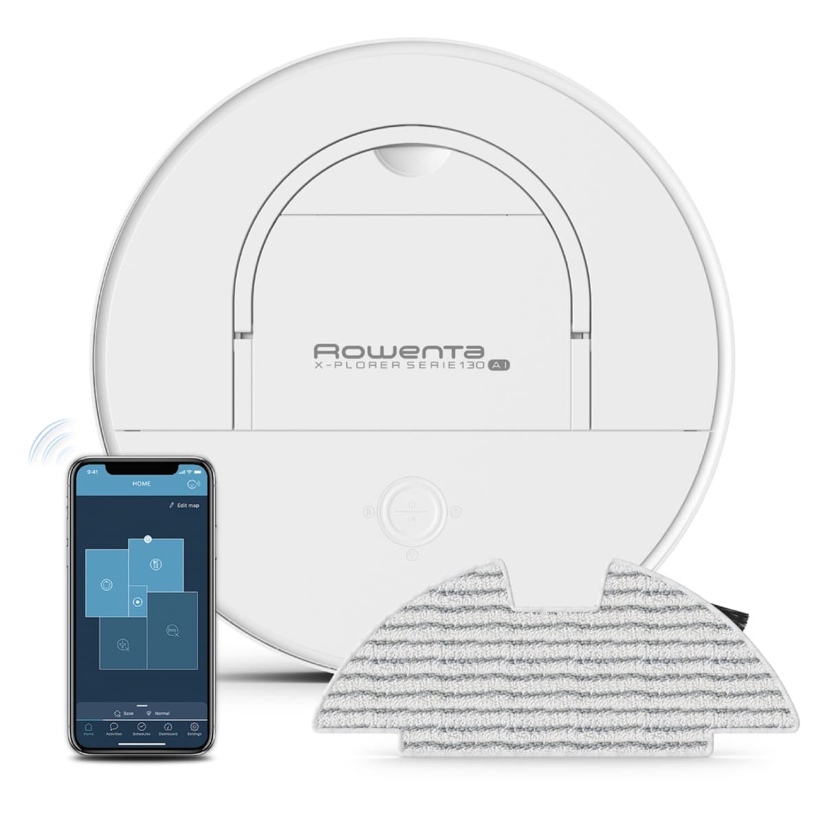 Aspirator robot Rowenta X-Plorer S130 AI RR9067WH 8 cm grosime cartografiere permanenta Tehnologia Smart Exploration autonomie 120 min Alb