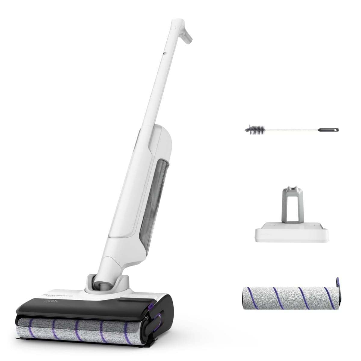 Aspirator cu spalare Rowenta X-Clean 10 GZ7540WO 200W 550 RPM pana la 60 min autonomie ecran LED functie uscare & autocuratare baza de incarcare