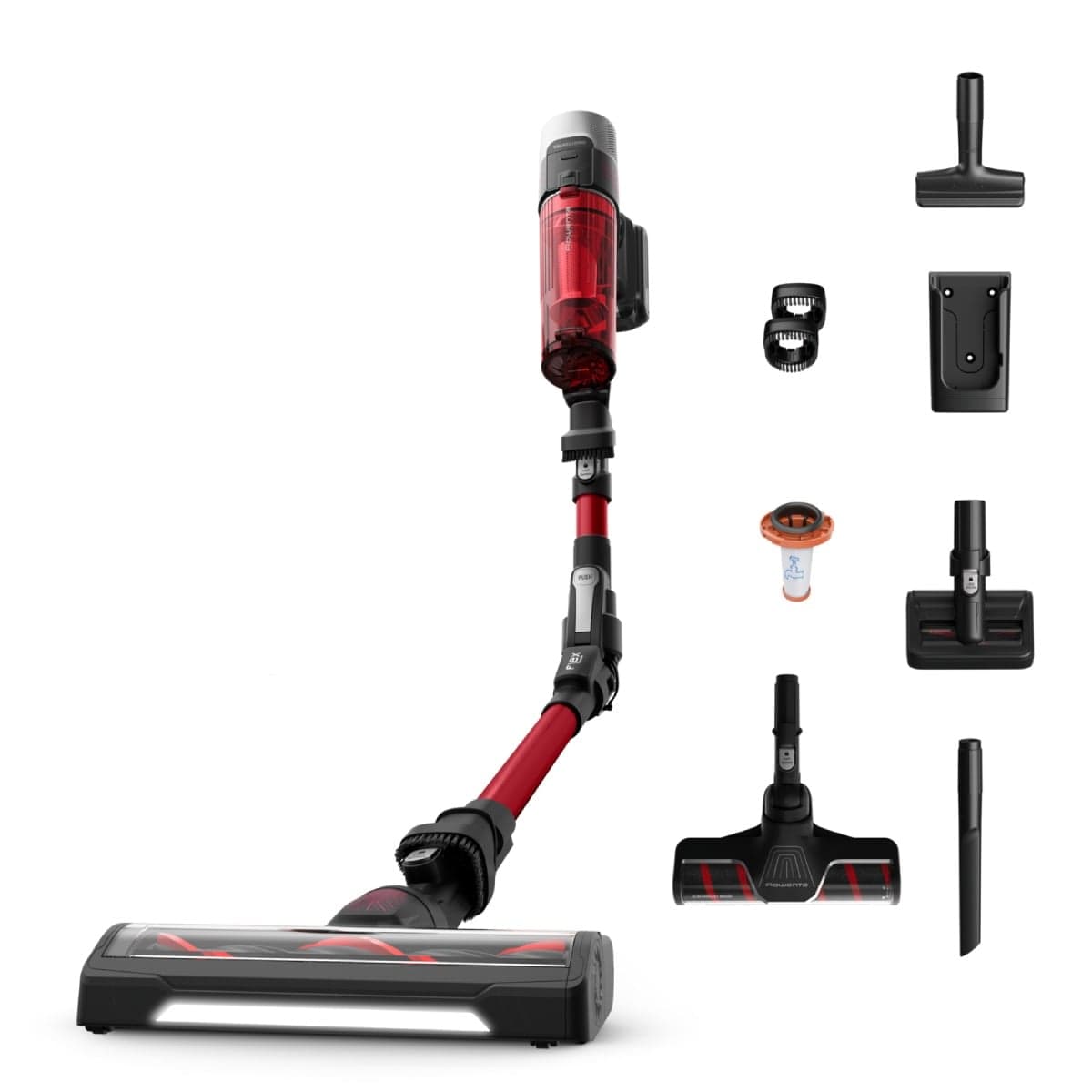 Aspirator vertical Rowenta X-Force Flex 9.60 Complete RH2099WO 250W 45 minute autonomie 3 trepte de putere perie covoare si podele dure cu LED pe