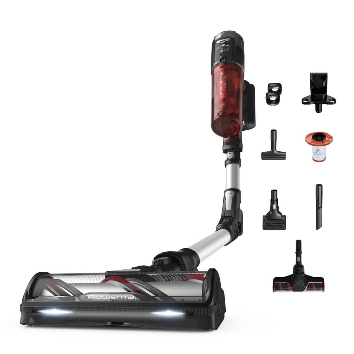 Aspirator vertical fără fir Rowenta X-Force Flex 13.60 Complete Animal RH9A93E0 150 air watts iluminare LED tub flex funcție boost capacitate