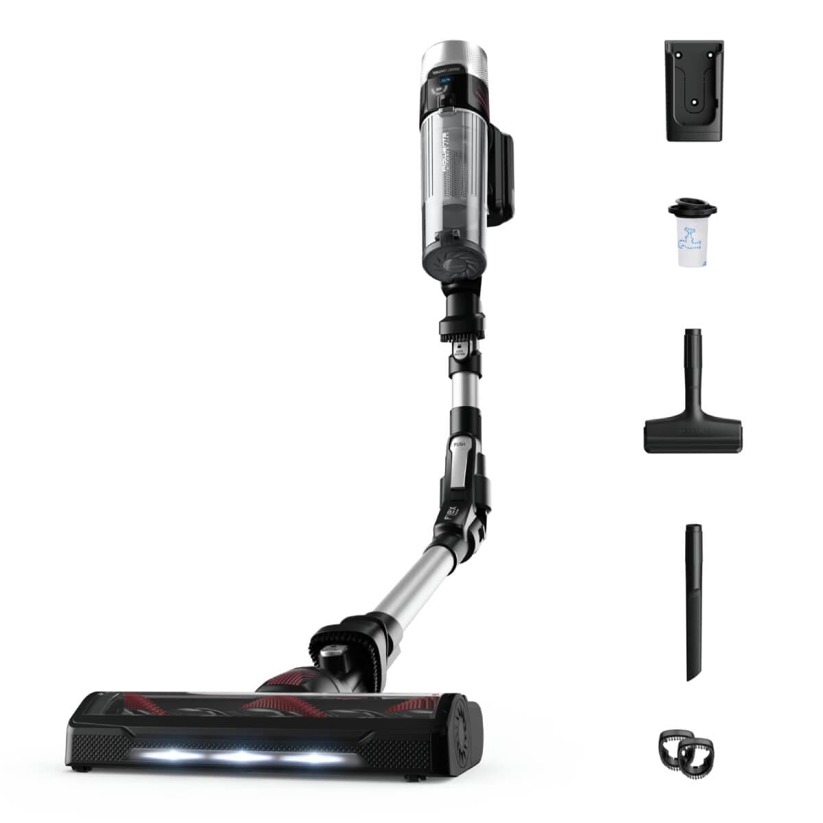 Aspirator vertical fara fir Rowenta X-Force Flex 9.60 Allergy RH2036WO 250W 100 air watts 3 trepte de putere functie boost perie cu iluminare LED