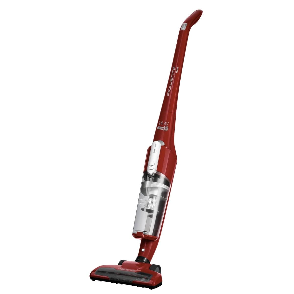 Aspirator vertical Rowenta Air Force Light RH6543WH autonomie max 30 min iluminare cu led recipient 0.65L filtru spumă Roșu