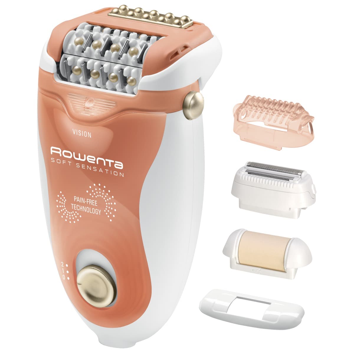 Epilator Rowenta Soft Sensation EP5720F1 2 viteze 24 pensete Cap pivotant Alb/Orange