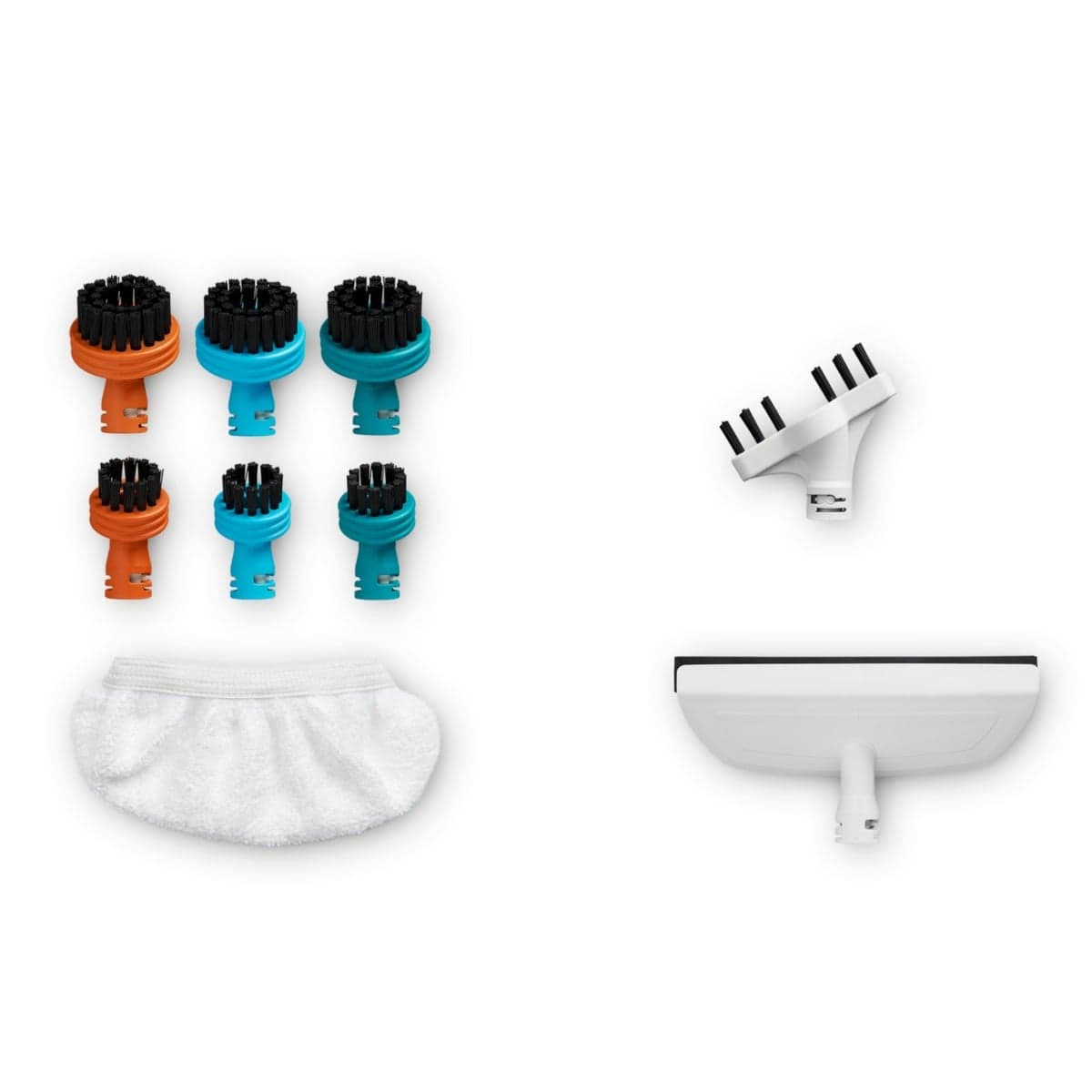 Kit 10 accesorii Rowenta ZR850003 cu 7 perii 1 racleta pentru geam si 2 fibre pentru racleta compatibil cu aspiratorul cu abur Rowenta Clean & Stea
