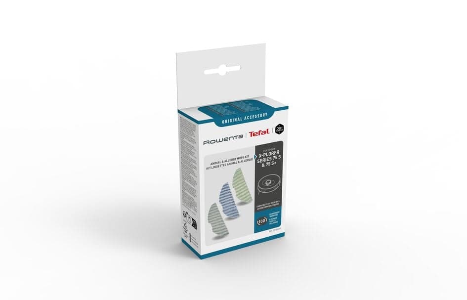 Kit 3 mopuri din microfibra Rowenta ZR185001 compatibile cu aspiratoarele robot X-Plorer Serie S65 S65+ S70 S70+ S140 S140+ S135 S135+ seriil