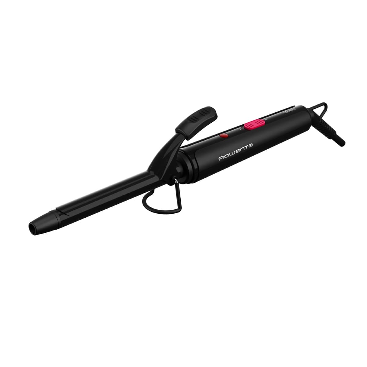 Ondulator de par Rowenta Curling Tong CF2133F0 înveliș ceramic 180°C 16mm vârf rece cablu 1.8m negru&roz