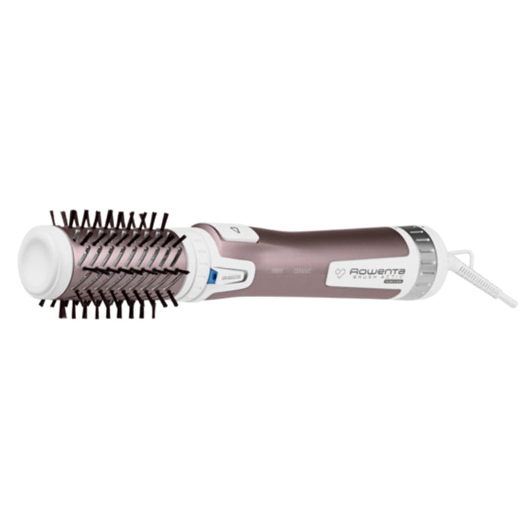 Perie rotativă Rowenta Brush Activ' Premium Care CF9540 1000W 2 trepte 2 viteze ionizare 2 perii Cashmere Keratin înveliş ceramic roz