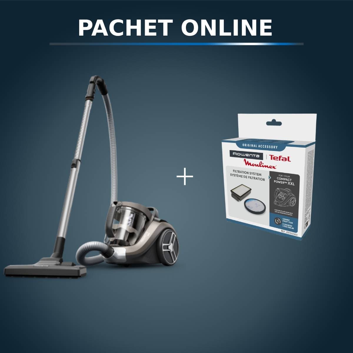 Pachet PROMO Aspirator fara sac Rowenta Compact Power XXL RO4B50EA & Kit de filtrare Rowenta ZR780000 compatibil RO48XX