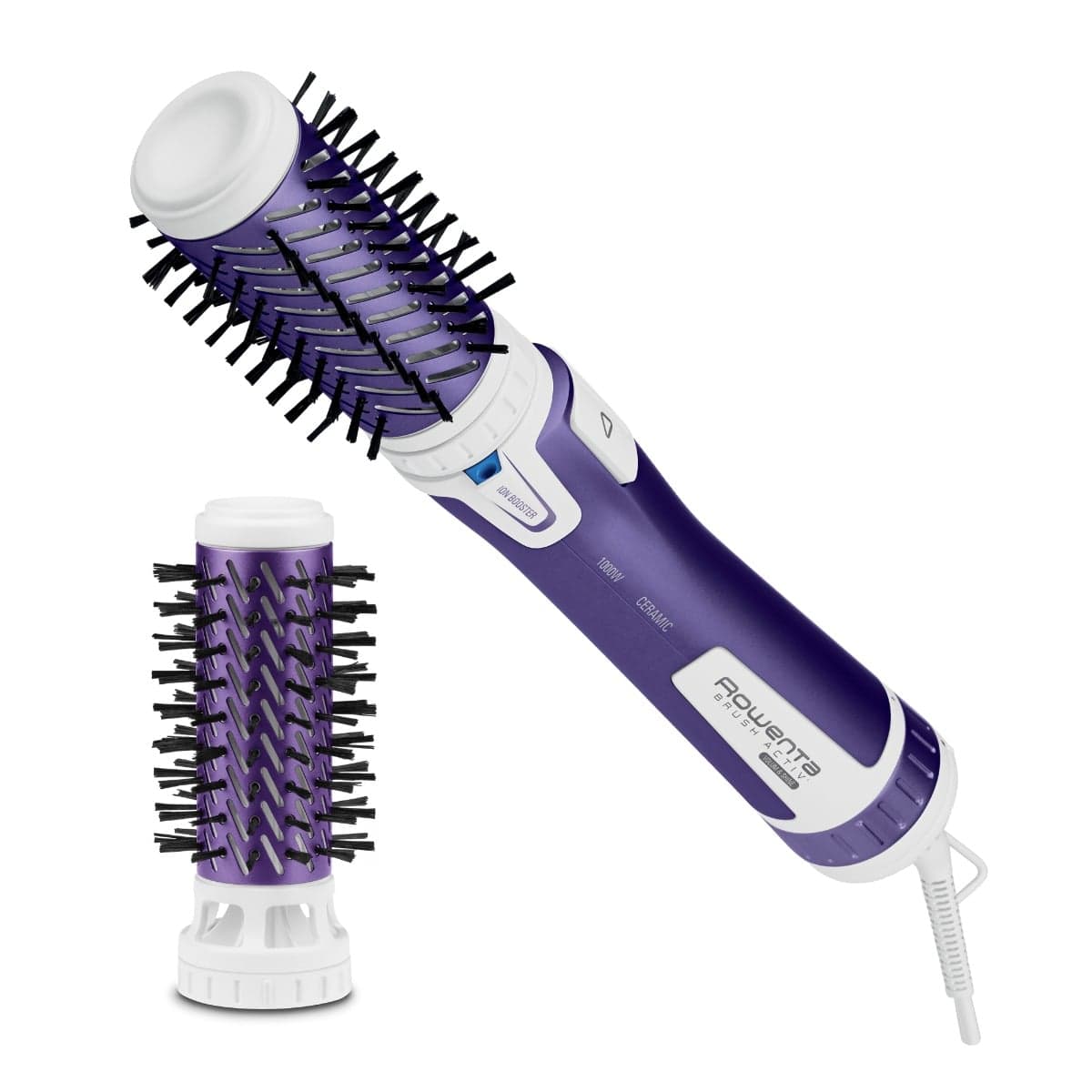 Perie rotativă Rowenta Brush Activ' Volume&Shine 2 CF9530F0 1000W 2 setări de temperatură si viteză ionizare 2 perii înveliş ceramic mov