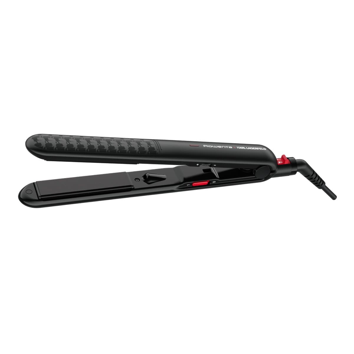 Placă de păr Rowenta Karl Lagerfeld Optiliss SF321LF0 Keratin & Glow plăci flotante încălzire rapidă 230 grade negru
