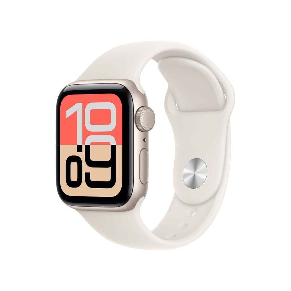 Apple Watch SE 3 GPS 40mm Starlight Aluminium Case with Starlight Sport Band S/M MEH34