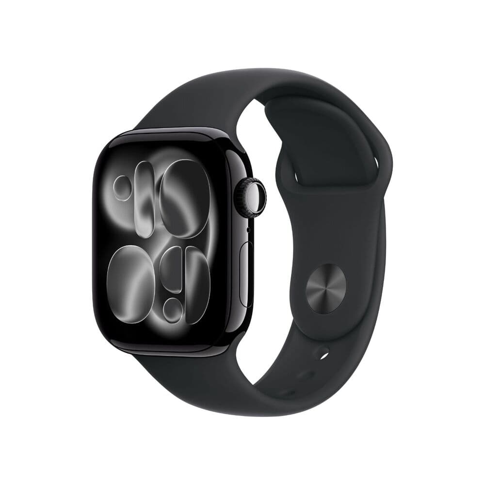 Apple Watch Series 11 GPS 42mm Jet Black Aluminium Case with Black Sport Band S/M MEQT4