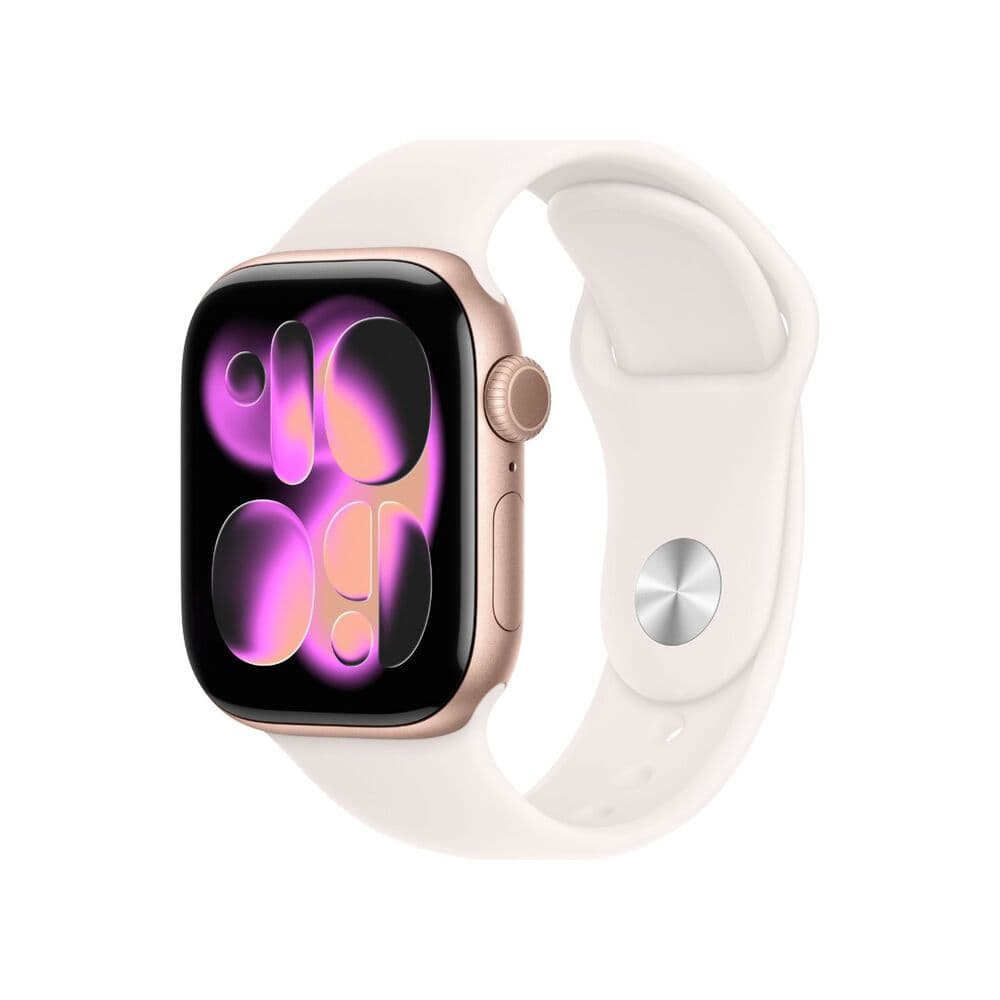 Apple Watch Series 11 GPS 42mm Rose Gold Aluminium Case with Light Blush Sport Band S/M MEU04