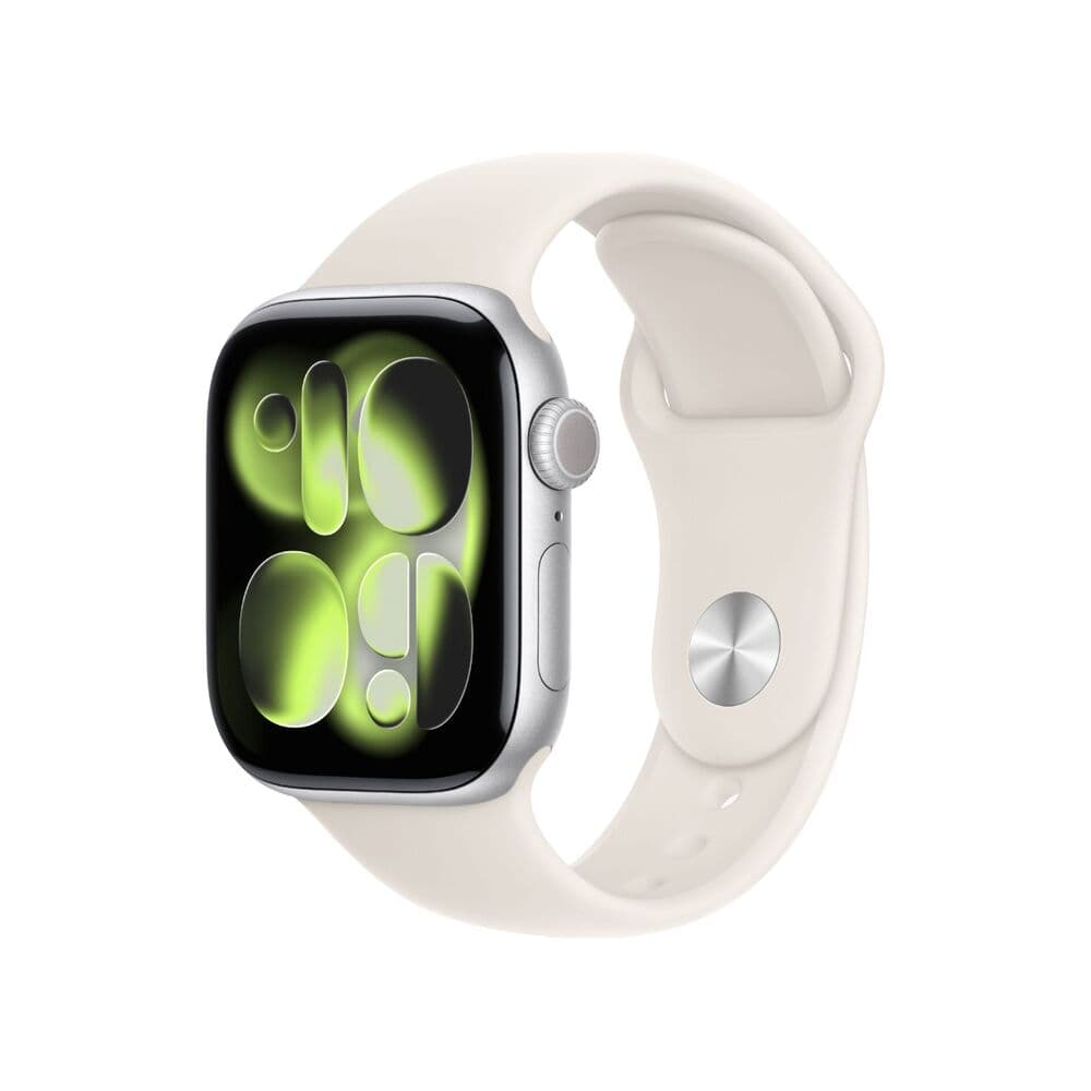Apple Watch Series 11 GPS 42mm Silver Aluminium Case with Starlight Sport Band M/L MEW34