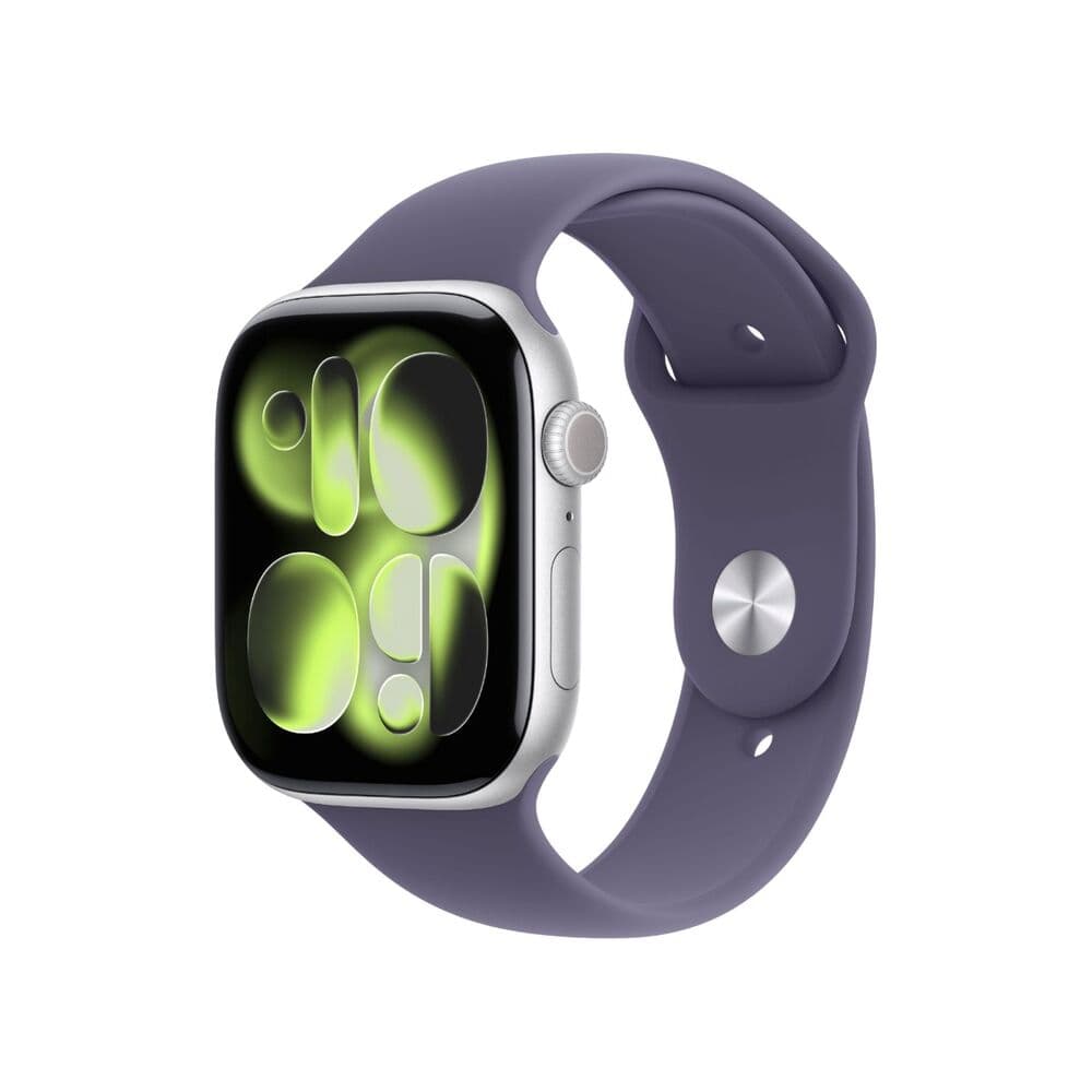 Apple Watch Series 11 GPS 46mm Silver Aluminium Case with Purple Fog Sport Band M/L MEVA4