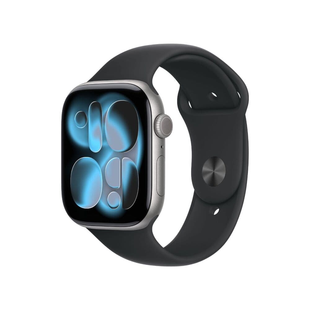 Apple Watch Series 11 GPS 46mm Space Gray Aluminium Case with Black Sport Band M/L MEV44