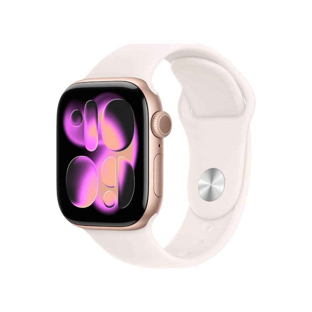 Apple Watch Series 11 GPS+Cellular 42mm Rose Gold Aluminium Case with Light Blush Sport Band S/M MF8E4