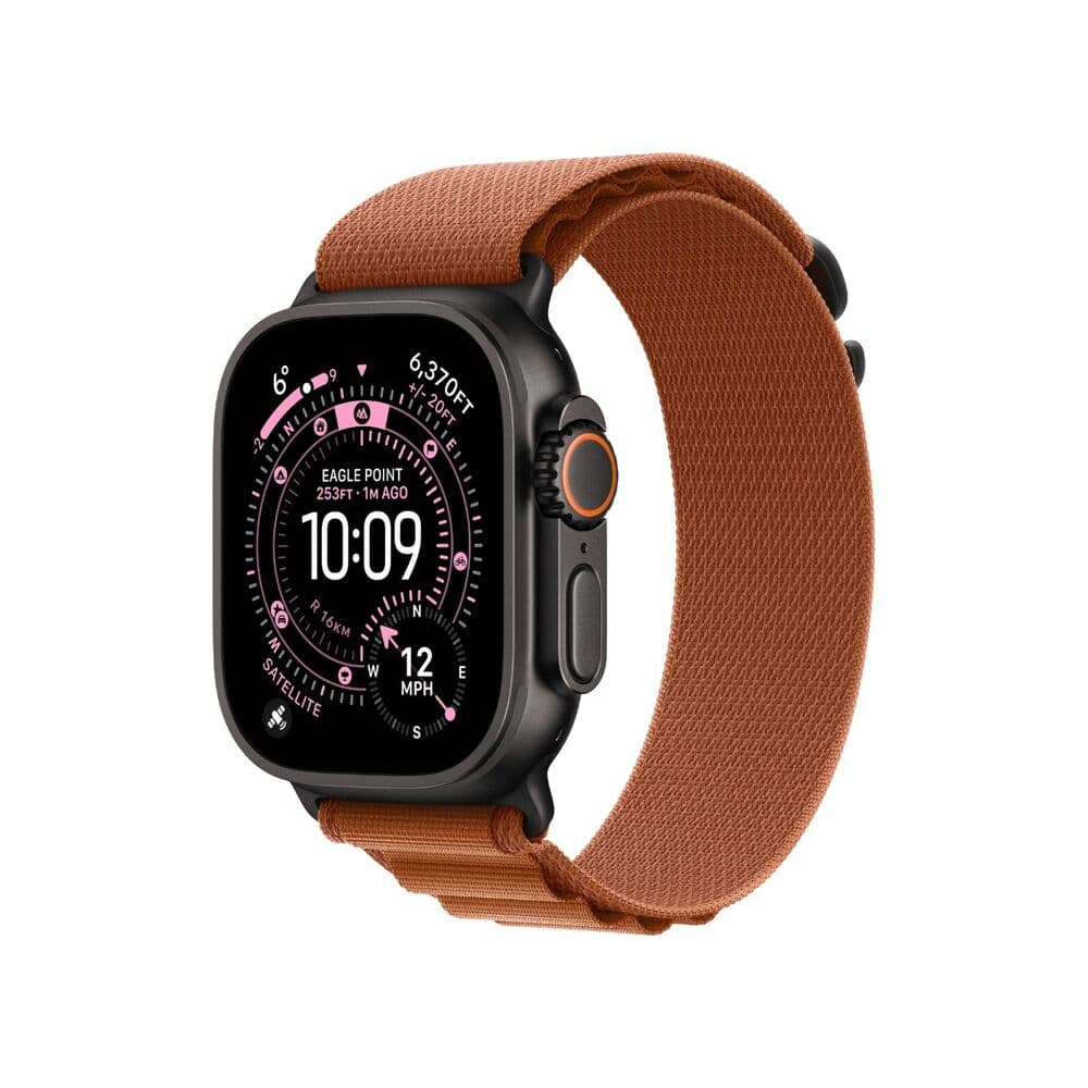 Apple Watch Ultra 3 5G 49mm Black Titanium Case with Terra Cotta Alpine Loop S/M MF254