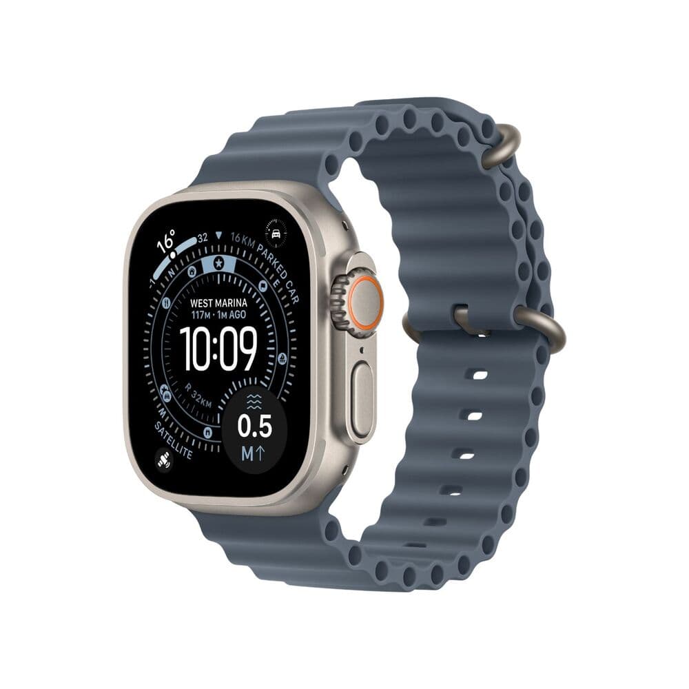 Apple Watch Ultra 3 5G 49mm Natural Titanium Case with Anchor Blue Ocean Band MEWH4