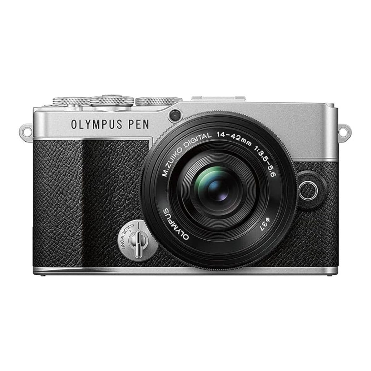 Olympus OM SYSTEM PEN E-P7 Mirrorless Camera and 14-42mm F3.5-5.6 EZ Lens and 40-150mm F4-5.6 R Lens KIT - Silver